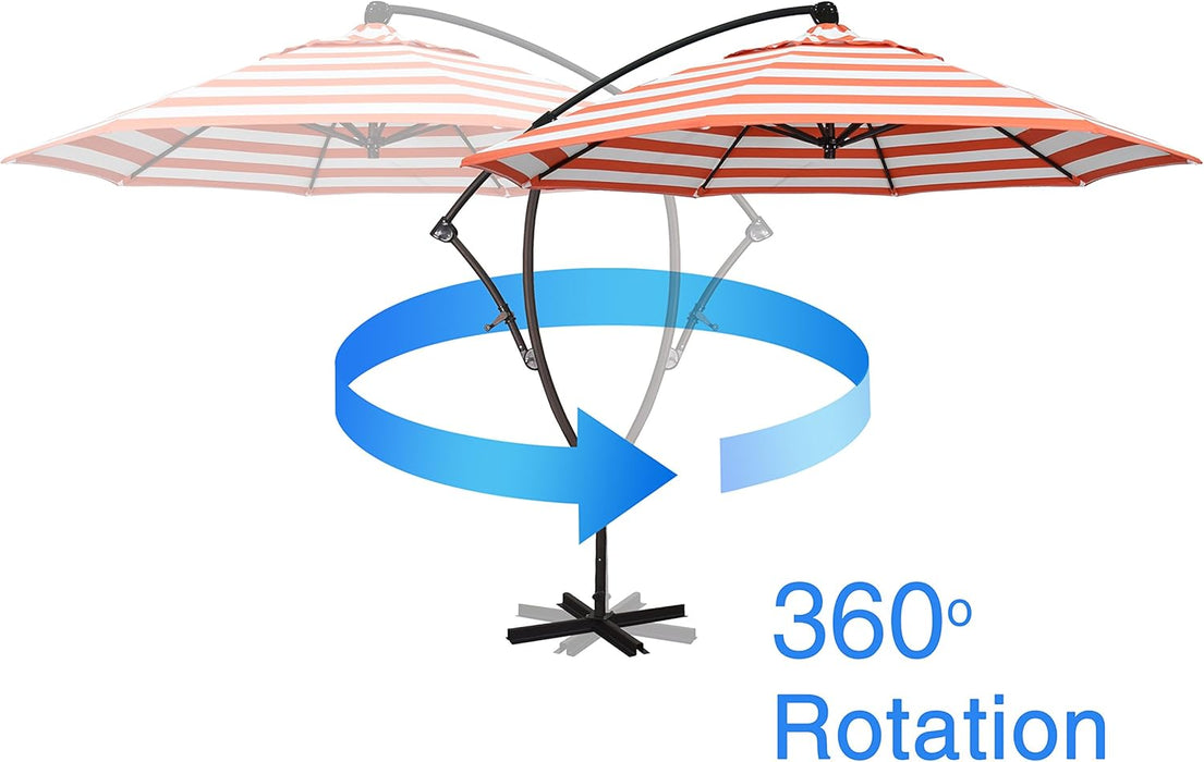 9-Foot Offset Cantilever Patio Umbrella Infinite Tilt