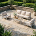 Aluminum Patio Sectional Furniture Set,4 Piece Patio Conversation Sets Outdoor Patio Furniture Set Sofa with Coffee Table & Washable Cushions White