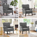 Modern Armchair, Mid Century Accent Chair with Sturdy Wood Legs and High Back for Small Space, Upholstered Fabric Sofa Club Chair for Living Room/Bedroom/Office, Dark Gray