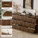 Walnut Dresser for Bedroom, Modern Dresser with 9 Drawers and Smooth Slides, Wide Chest of Drawers with Golden Handles for Bedroom, Living Room, Closet, 15.7" D X 63" W X 31.5" H