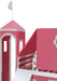 Pink Twin Loft Bed With Slide Integratedguardrails