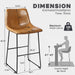 30 Inch Counter Height Bar Stools Set of 3, Faux Leather Bar Chairs