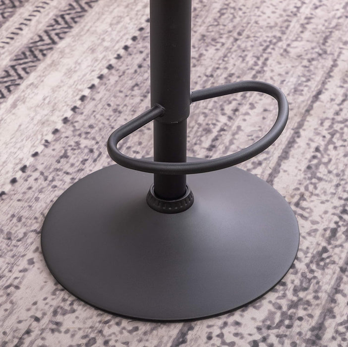 Masaccio Weathered Gray Upholstery Airlift Adjustable Swivel Barstool with Chrome Base, Set of 2