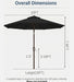 10FT Patio Umbrella, Outdoor Umbrella with Push Button Tilt and Crank, 8 Sturdy Ribs, UV Protection & Waterproof Market Umbrella for Pool, Backyard, Beach,Deck