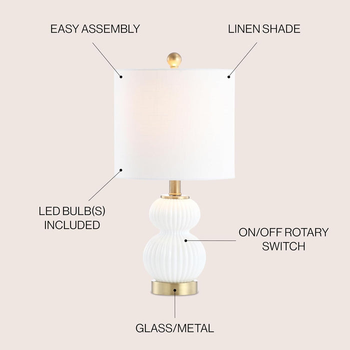 TwentyInch Shimmering White Brushed Brass Table Lamp