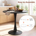 Black round Dining Table, 32" Modern Tulip Kitchen Table W/ 0.9” Thickened Tabletop & Sturdy Metal Pedestal, Mid-Century Leisure Table for Small Places, Dining Room, Living Room, Cafe
