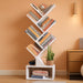 6 Tier Tree Bookshelf, Tall Bookcase with Drawer, Freestanding Book Shelf, Display Floor Standing Storage Shelf, Book Organizer Shelves for Home Office, Living Room, Bedroom, White