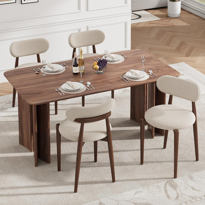 Modern Wooden Dining Chairs Set of 4, Upholstered Kitchen Chairs