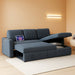 Dark Gray Sectional Sofa with Chaise & USB