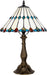 Tiffany Style Stained Glass Table Lamp Light Beige Jewelry 18.5 Inch