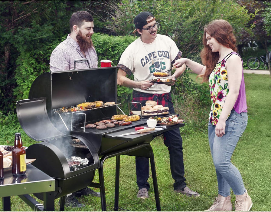 CC1830SC Charcoal Grill Offset Smoker with KINGSFORD Heavy Duty Deluxe Charcoal Chimney Starter