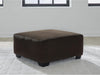 Firescrest Transitional Upholstered Oversized Accent Ottoman with Textured Stripe Pattern, Dark Brown