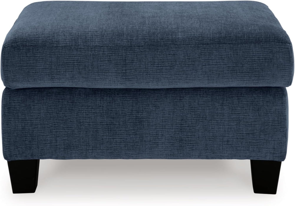 Amity Bay Modern Upholstered Rectangular Ottoman, Blue