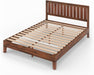 Vivek Deluxe Wood Platform Bed Frame with Headboard, Wood Slat Support, No Box Spring Needed, Easy Assembly, Queen