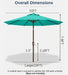 10FT Patio Umbrella, Outdoor Umbrella with Push Button Tilt and Crank, 8 Sturdy Ribs, UV Protection & Waterproof Market Umbrella for Pool, Backyard, Beach,Deck