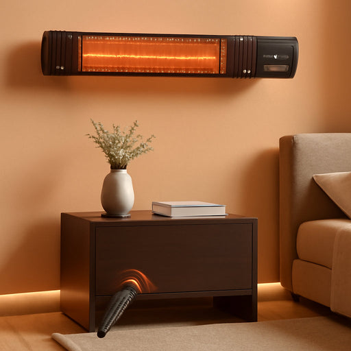 Infrared Heater 24H Timer Outdoor Heater,Ip65,Memory Function Infrared Electric Patio Heater,9 Levels Heating Touchscreen with Remote Electric Heater,Restaurant Backyard,1500W,Black