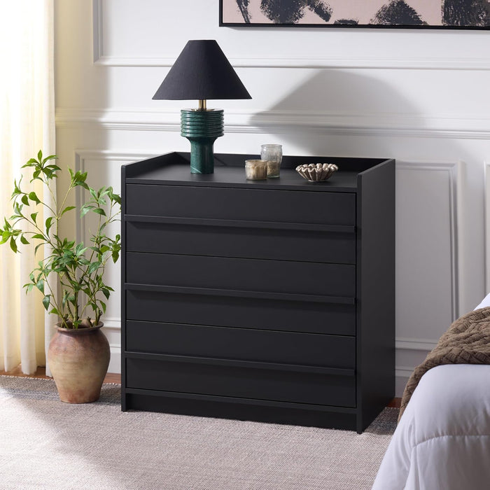 Furniture - Mishi 3-Drawer Chest - Black Wood-Look Dresser with Storage, Modern Bedroom & Guest Room Storage Cabinet, 32" W X 18.3" D X 31.5" H (CHS3101B)