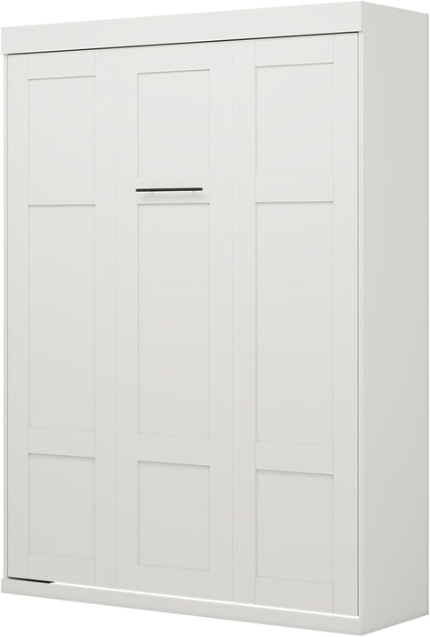 65 Inch Queen White Murphy Bed FlexibleSlatSystemEnhanced