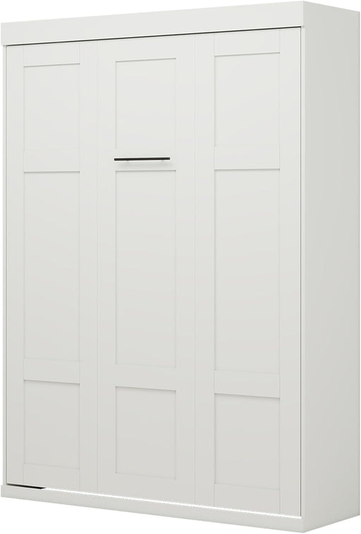 65 Inch Queen White Murphy Bed FlexibleSlatSystemEnhanced