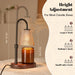 Premium Candle Warmer Lamp with Timer Dimmer-Height Adjustable Wax Melter Suitable for Yankee/Any Jar Candle, Flameless Heater with Wood Base & Amber Glass,New Home Gifts for Women Mom Daughter Friend