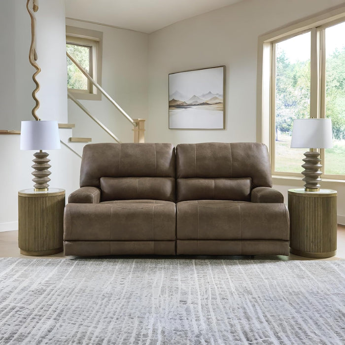 Signature Design by Ashley Bealeaf Contemporary Power Reclining Sofa with Position Lock, Adjustable Headrest and USB Charging Ports, Dark Brown