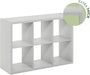 CUBICLE Book Shelf, 6-Cube Bookshelf, Extra Thick Frame Horizontally & Vertically Reversible Bookcase with Open Back, 14.6" X 44" X 30", for Living Room, Bedroom, Home Office, Light Grey