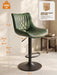 Swivel Bar Stools Set of 2, Height Adjustable Counter Height Bar Stools with Open Back and Footrest, Premium Faux PU Leather, Modern Upholstered Bar Chairs for Kitchen Island/Bar/Counter, Green