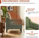 Green Chenille Accent Armchair With Removable Cover