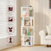 White Four Tier Rotating Bookshelf Tower Floorstanding