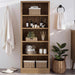 Oak 72.5-Inch Tall Bookshelf With Adjustable Shelves