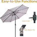 Sunnydaze Outdoor Patio Umbrella - Polyester Table Market Umbrella with Push-Button Tilt and Crank - 8 Sturdy Ribs - Awning Stripe - 9Ft