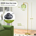 Glass Floor Lamp for Living Room, Modern Standing Lamp with Green Ribbed Glass Lampshade and Pedal Switch, 66” Tall Lamp & Gold Floor Lamp for Bedroom Study Room,Brushed Gold(3000K LED Bulb Included)