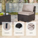 5 Pieces Patio Furniture Set Wicker Patio Conversation Set, Outdoor Sectional Furniture W/Coffee Table & Washable Seat Cushions-Sand