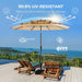 9FT 3-Tier Patio Umbrella, Vented Outdoor Market Table Umbrella | 5-Year Fade Resistant Commercial Canopy with UPF50+ UV Protection. Push Button Tilt & Crank for Pool, Backyard, Deck Shade