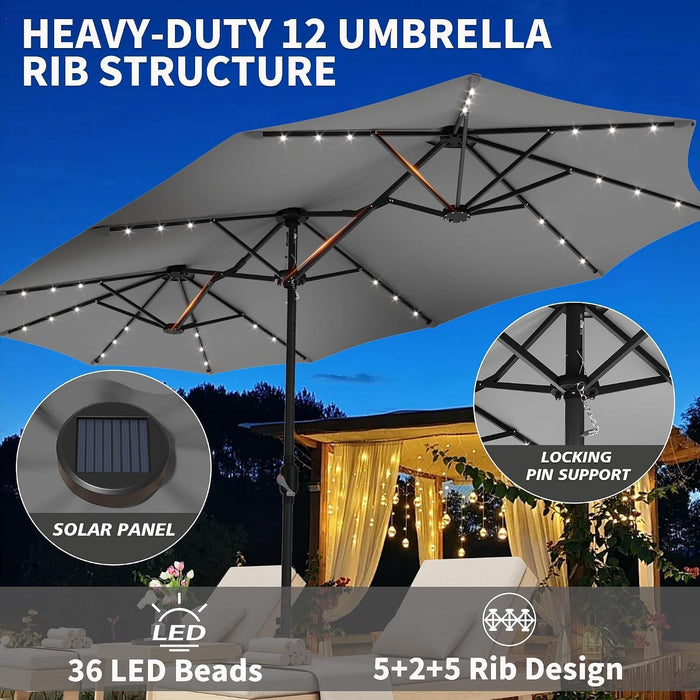 Patio Double-Sided Umbrellas with Base