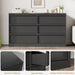 6 Drawer Dresser for Bedroom, 47In Wide Natural Oak 6 Chest of Drawers with Large Storage, Wooden Dresser Organizer Closet for Living Room, Entryway, Nursery