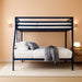 Maxwell Twin-Over-Full Metal Bunk Bed with Ladder and Guardrails, Navy Blue