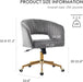 Home Office Chair Swivel Velvet Desk Chair, Vanity Chair with 360 Swivel Armchair and Gold Base,For Living Room, Bedroom, Vanity, Study (Grey)
