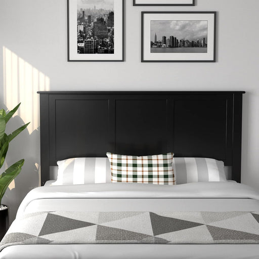 Flat Panel Headboard with Pre-Drilled Holes for Height Adjustment, Thickened Wooden Bed Backboard, Full Size, Black