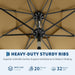 10Ft 3-Tier Patio Umbrella, Outdoor Table Umbrella with Vents, Easy Crank and Push Button Tilt, Market Umbrella with 8 Sturdy Ribs for Pool, Deck, Yard, Garden -Tan