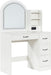 Antiquewhite Vanity Desk With LED Illuminated Mirror