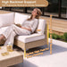 5 Piece Wicker Patio Furniture Set,Outdoor Conversation Sectional Sofa W/Coffee Table,All-Weather Outdoor Sofa with Thick and Anti-Slip Cushions for Deck,Poolside,Garden,Beige