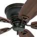 Ceiling Fans Glen Alden, 52 Inch Classic Flush Mount Indoor Ceiling Fan with No Light, Pull Chain, Quick-2-Hang Dual Finish Blades, Reversible Motor - 50516-01 (Oil Rubbed Bronze)
