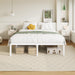 Full Size Bed Frame, 14 Inch Metal Beds with Storage Space, White