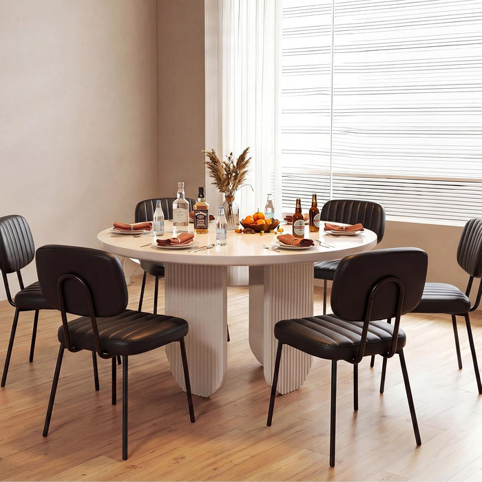 Dining Chairs Set of 6, Upholstered Kitchen Chairs, Black