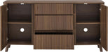 62" Sideboard Buffet Cabinet with Storage, Living Room Accent Cabinet with Drawers, Doors and Adjustable Shelves, for Bar, Kitchen, Walnut