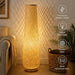 -Farmhouse Style Bamboo Floor Lamp,Large Wicker Indoor Floor Light,Boho Standing Light Plug In,Modern Minimalist Standing Lamp for Living Room Bedroom