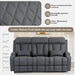 Zero Wall Hugger Power Reclining Sofa with Adjustable Headrest, Electric Reclining Couch with Drop-Down Table,Outlets, Power Loveseat Recliner Sofa for Living Room (Gray, 3 Seat)