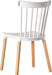 Mid Century Modern Dining Chairs Set of 2, White Plastic Windsor Design, Beech Wood Legs, Armless Scandinavian Kitchen & Dining Room Chairs