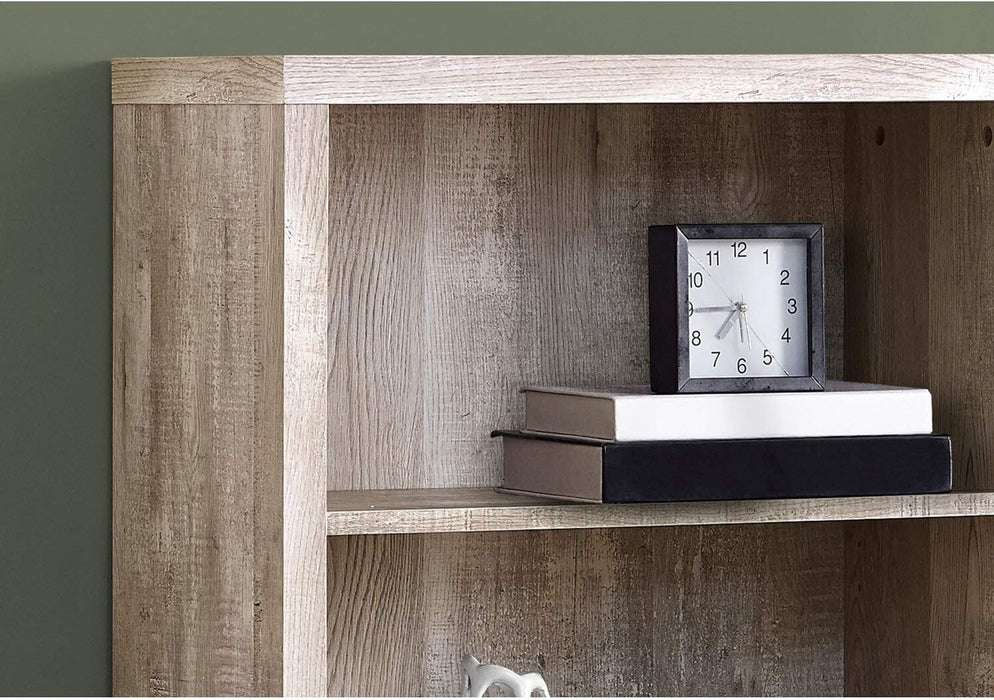 Taupe 48 Inches Bookcase Etagere Adjustable Shelves